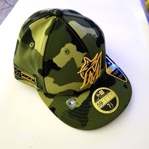 Miami marlins camo fitted hat